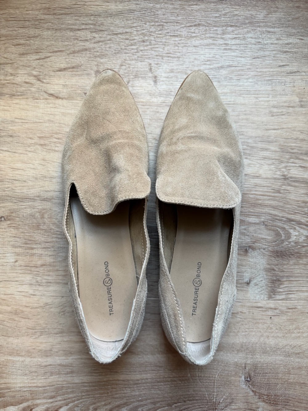 Treasure & Bond Women's Suede Slip-On Loafers in Taupe